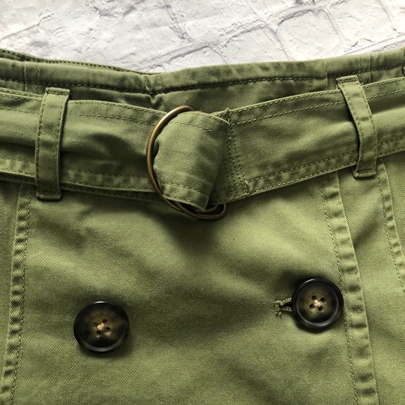 EUC! J. Crew Military Style Green Pleated Skirt 2 - Picture 6 of 12
